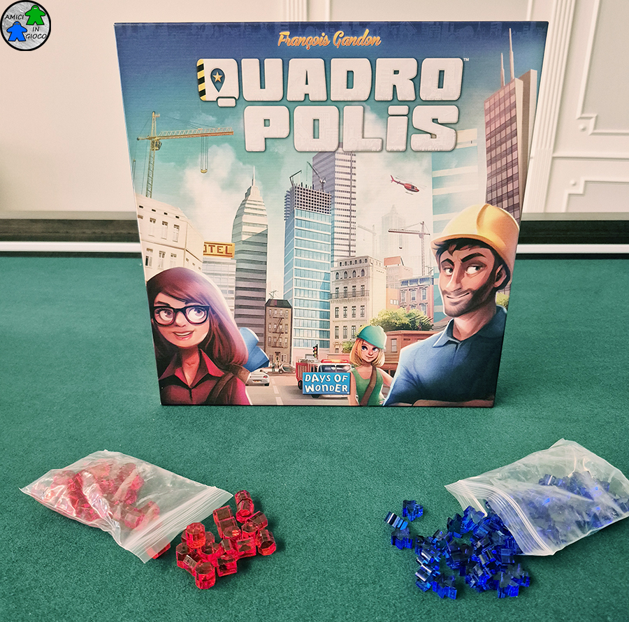 Quadropolis - Scatola e Meeple