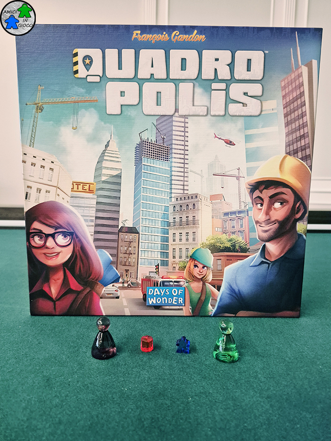 Quadropolis - Scatola e Meeple